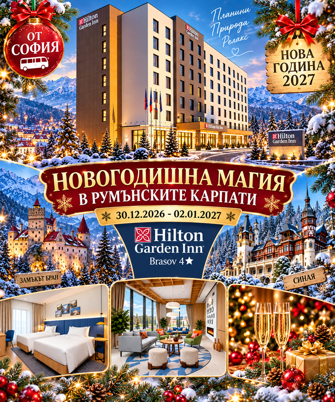 НОВОГОДИШНА МАГИЯ В РУМЪНСКИТЕ КАРПАТИ – ПЛАНИНСКА ПРИКАЗКА И SPA РЕЛАКС | Автобус от София